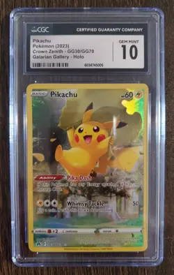 CGC 10 Pikachu GG30/GG70 Crown Zenith Galarian Gallery Pokemon 2023 - Image 1