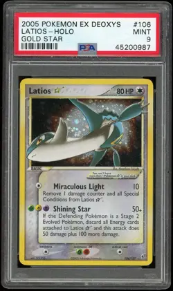 2005 Pokemon Gold Star EX Deoxys Latios Holo #106 - PSA 9 - Image 1