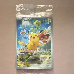 SEALED Pokemon Center Pikachu 027 Scarlet & Violet Promo Holo TCG Card English - Image 1