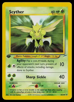Pokemon Card - Scyther Neo Destiny 55/105 Uncommon 1st Edition - Image 1