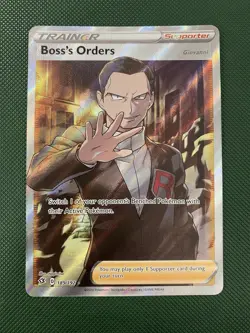 Pokemon TCG Card Boss’s Orders Giovanni 189/192 Rebel Clash Full Art Trainer - Image 1