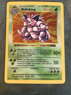 Nidoking - Pokemon TCG - Base Set Shadowless (Holo) - HP - Image 1
