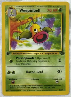 Pokemon TCG Weepinbell Jungle 1st Edition 48/64 WotC NM - Image 1