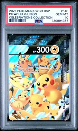 2021 POKEMON CELEBRATIONS PIKACHU V-UNION #140 PSA 10 - Image 1