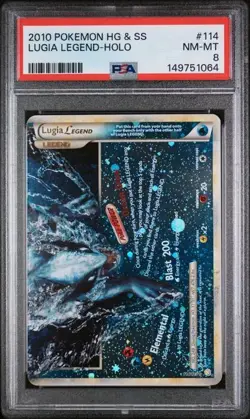 2010 POKEMON HEARTGOLD & SOULSILVER #114 LUGIA LEGEND-HOLO PSA 8 (H064 - Image 1