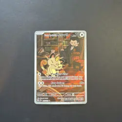 NM-Mint Team Rocket's Meowth - 203/182 Illustration Rare Pokemon Destined Rivals - Image 1