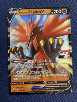 Galarian Zapdos V 080/198 Play! Prize Pack Series 1 Pokemon Card ERROR SHIFTED - Image 1