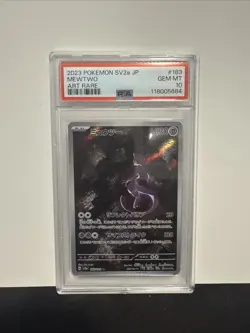 2023 Pokemon TCG Japanese SV2a 151 Mewtwo Art Rare Card #183/165 Tag 10 - Image 1