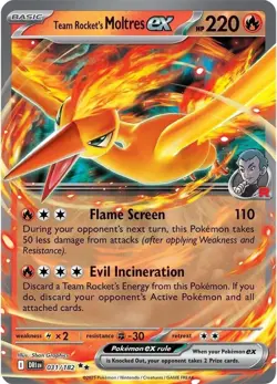 Team Rocket's Moltres ex 031/182 SV10 Destined Rivals Pokemon TCG Double Rare NM - Image 1