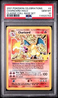 Pokemon Charizard Celebrations 4/102 Classic Holo Rare PSA 10 GEM MINT - Image 1