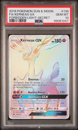 Pokemon 2018 Xerneas GX Secret Rainbow #139/131 Sun & Moon PSA 10 - Image 1