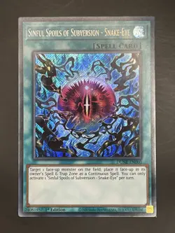 YUGIOH SINFUL SPOILS OF SUBVERSION-SNAKE EYE SECRET RARE 1ST NM DUNE-EN060 - Image 1