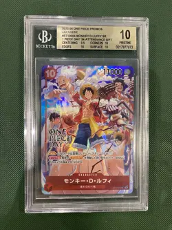 BGS 10 ONE PIECE Card Game "One Piece Day 2024" Monkey D Luffy Promo ST10-006 - Image 1