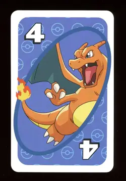 Charizard BLUE #4 Pokemon Mattel Original Japanese UNO Card Near Mint - Image 1