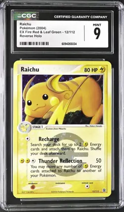 CGC 9 MINT Raichu EX Fire Red & Leaf Green 12/112 Reverse Holo Pokemon Card psa - Image 1