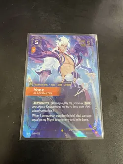 Riftbound Yone Blademaster Signature Overnumbered Card 233*/221 Spiritforged NM+ - Image 1