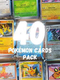 Pokemon Card Pack of 40 Cards with 10 Guaranteed Holos or Rares - Image 1