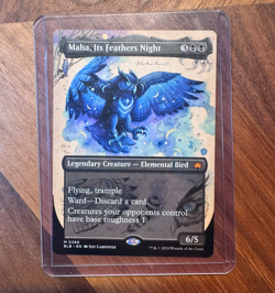 Maha Its Feathers Night Bloomburrow Foil Borderless Card Near Mint Condition - Image 1