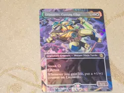 MTG Borderless FOIL Leonardo, Cutting Edge x1 Rare TNMT NM Low S&H - Image 1
