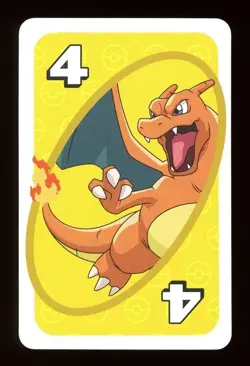 Charizard YELLOW #4 Pokemon Mattel Original Japanese UNO Card Near Mint - Image 1