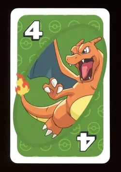 Charizard GREEN #4 Pokemon Mattel Original Japanese UNO Card Near Mint - Image 1