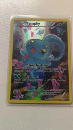 Pokemon TCG Manaphy Holo Rare Full Art 2016 XY113 Black Star Promo - Image 1