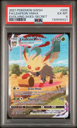 2021 POKEMON SWORD & SHIELD EVOLVING SKIES SECRET FULL ART/LEAFEON VMAX PSA 9 - Image 1