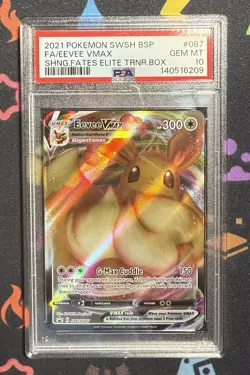 Pokemon TCG Eevee VMAX SWSH087 Black Star Promo PSA 10 - Image 1