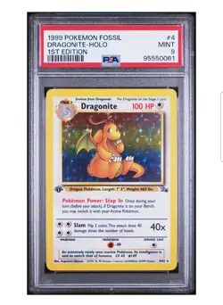 1999 Pokemon Dragonite Fossil 1ST EDITION #4 HOLO PSA 9 Mint New Grade - Image 3