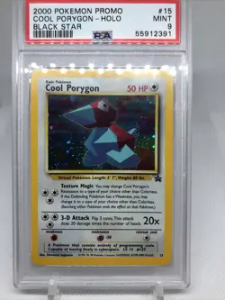2000 Pokemon Black Star Promo Holo Cool Porygon #15 PSA 9 Mint - Image 2
