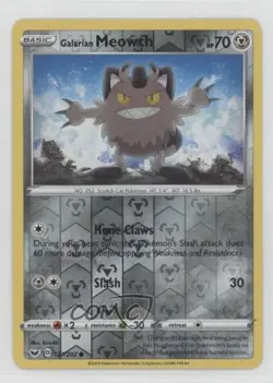 Galarian Meowth Reverse Foil Pokemon Sword & Shield #127 - Image 1