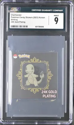 Pokemon Charmander Candy Stickers 2023 Korean Striking 24K Gold Plated - Image 1