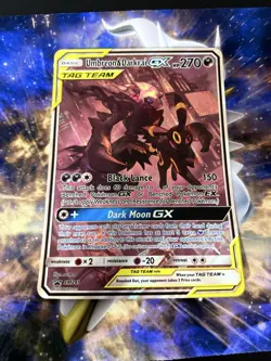 JUMBO Oversized Umbreon & Darkrai GX Tag Team Black Star Promo SM241 Pokemon NM - Image 1