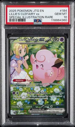 2025 POKEMON JTG EN-JOURNEY TOGETHER #184 LILLIE'S CLEFAIRY EX PSA 10 - Image 1