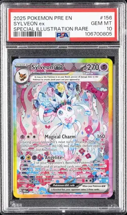 2025 POKEMON PRE EN-PRISMATIC EVOLUTIONS #156 SYLVEON EX PSA 10 - Image 1