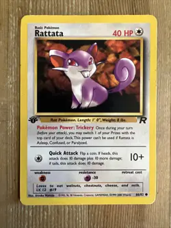 Rattata 1st Edition 66/82 Common Team Rocket Pokemon Vintage LP/MP 2000 WOTC - Image 1