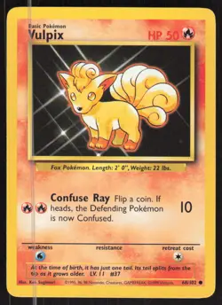 Pokemon TCG Base Set #068/102 Vulpix LP - Image 1