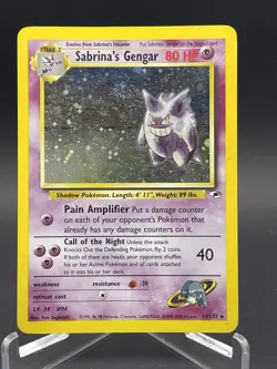 Pokemon TCG Sabrina's Gengar Holo Rare Card 14/132 Gym Heroes - Image 1