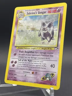 Pokemon TCG Sabrina's Gengar Holo Rare Card 14/132 Gym Heroes - Image 2