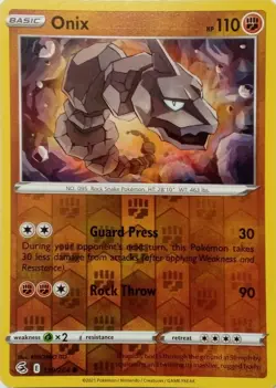 138/264 ONIX REVERSE HOLO FUSION STRIKE POKEMON CARD - Image 1