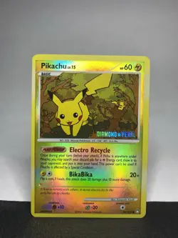 Pokemon TCG Mysterious Treasures Pikachu Reverse Holo Card 2007 #94/123 - Image 1