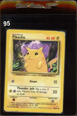 Pikachu 58/102 Yellow Cheeks Pokemon Card 1999 Base Set - Image 1