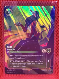 Scar - Vengeful Lion (Enchanted) (Holofoil) 212/204 Lorcana NM - 5 - Image 1