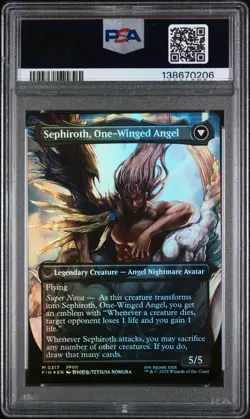 2025 MTG Sephiroth, Fabled SOLDIER 317 Borderless Final Fantasy Foil PSA 10 - Image 2