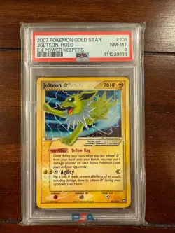 Pokemon Jolteon Gold Star EX Power Keepers Ultra Rare #101 PSA 8 - Image 1