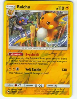 Raichu - Reverse Holo - 41/147 Burning Shadows - Pokemon TCG - 2017 - Image 1