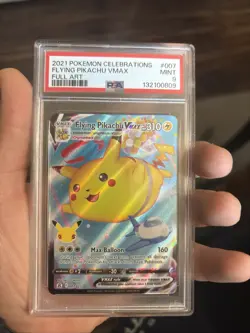 FLYING PIKACHU VMAX #007 FULL ART 2021 POKEMON CELEBRATIONS PSA 9 MINT - Image 1