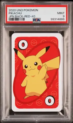 PSA 9 Japanese Pikachu UNO Red 0 Pokemon TCG JPN Back 2020 - Image 1