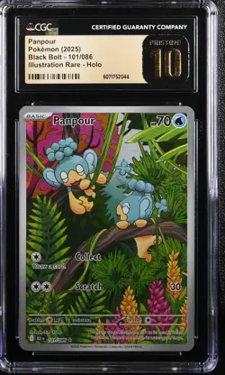 2025 POKEMON BLACK BOLT EN PANPOUR ILLUSTRATION RARE #101 CGC 10 PRISTINE - Image 1