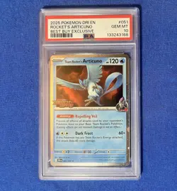 2025 POKEMON DRI EN BEST BUY EXCLUSIVE PROMO #051 TEAM ROCKET'S ARTICUNO PSA 10 - Image 1